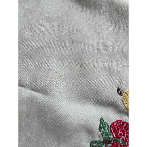 Thanksgiving Hand-Embroidered Cornucopia Table Runner With Fruit Design - Picture 5 of 8